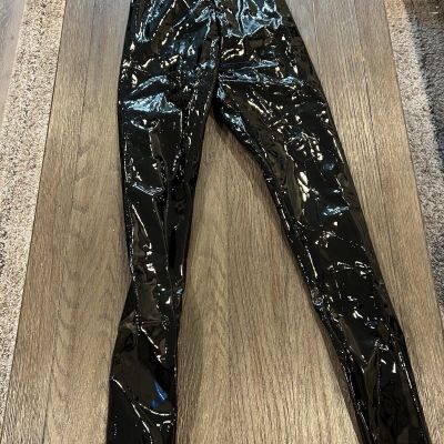 Commando Patent Leather Faux Vegan Shiny High Waisted Skinny Leggings Black S